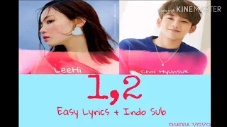LEE HI feat CHOI HYUNSUK - 1,2 Easy Lyrics ( Indo Sub )