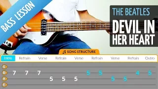 How To Play Devil In Her Heart (The Beatles - Bass Lesson) With Tabs