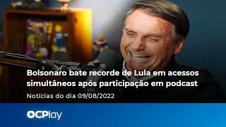 Bolsonaro bate recorde de Lula em acessos simultâneos após participação em podcast