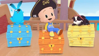 Pirate Cuquin's and his magic treasure chests | Cleo & Cuquin Educational Videos for Children