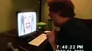 Guy punches through the monitor in FEAR