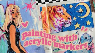 Sketchbook session // Painting with ARRTX acrylic markers!