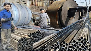 Amazing Manufacturing Process Of Square Steel Pipe || Production process of square steel pipe