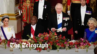 King Charles hosts state banquet welcoming South African president at Buckingham Palace