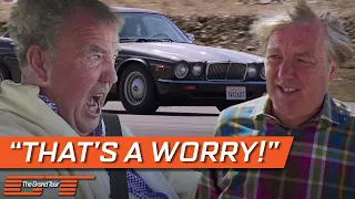 Clarkson, Hammond and May Drag Race (And Crash) Their Classic Jaaaaaags | The Grand Tour