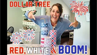 ✨PATRIOTIC DIY✨ Large Firecrackers On A Budget! | Dollar Tree DIY ❤️🤍💙