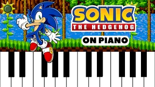 Sonic the Hedgehog - Green Hill Zone on piano (COVER AND LESSON)