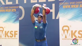 WKSF World Kettlebell Championships Italy 18 I Pro Event 2x32kgs I Parag Mhetre