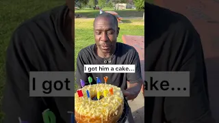 Homeless father surprised with $500 & dream birthday #shorts