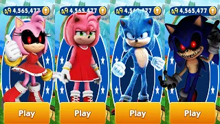 Sonic Dash - Sonic.EXE vs Amy.EXE vs Movie Sonic vs Movie Amy defeat All Bosses Zazz Eggman