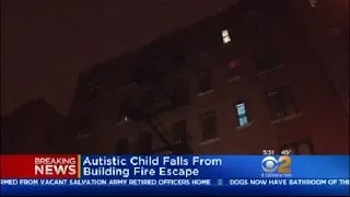 Girl Falls From Fire Escape