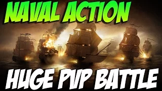 Naval Action! Huge PVP- Tons Of Ships - Cutter Cutting WIND!