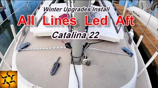 Lines Led Aft, Jib Downhaul - Catalina 22 Sailboat - Halyards to cockpit how to