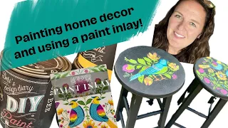 Painting home decor & using a paint inlay! easy, step by step, for beginners!