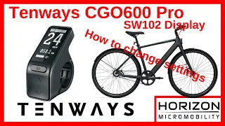 How to change settings on the SW102 e-bike display | Tenways CGO600 Pro