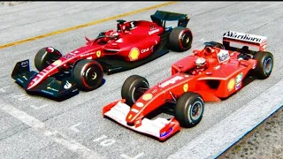 Ferrari F1 2022 vs Ferrari F1 2001 - Le Mans Circuit