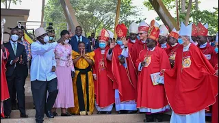 Catholic Bishops gather to bless Museveni and wife Janet after Martyrs prayers at Namugongo 2024 👋
