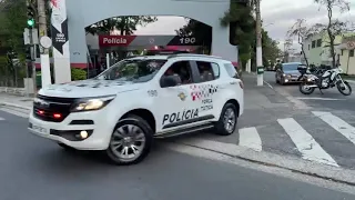 saída das viaturas da Polícia Militar do Estado de São Paulo