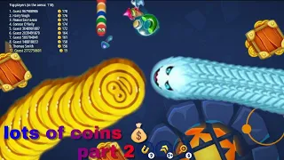 Part 2. Worm zone.io|| lot's of coins 181+💰🪙. killing 23 snake 🐍🔥.#26 #viral #gaming