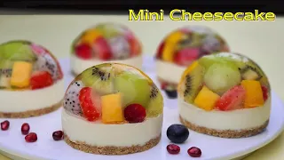 No-Bake / No-Egg / Mesure de tasse / Mini recette de gâteau au fromage à la gelée de fruits / ASMR