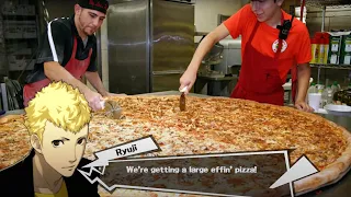 Ryuji and Akechi order pizza
