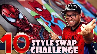 Drawing in 10 DIFFERENT STYLES..? | Art Style SWAP Challenge | IRON SPIDER-MAN