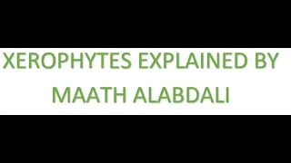 Xerophytes and it adaptations By Maath Alabdali for A level Biology