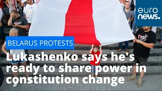 Belarus protests: President Lukashenko says he's ready to share power in constitution change