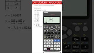 Correlation and regression for linear regression (Casio fx-570/991EX)