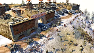 5,000 Soviets Charge CASTLE FORTRESS! ~ 1,000 German Defenders - Men of War: Defense Mission