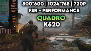 God Of War : Quadro K620 + A8-5500B - 800x600p | 1024x768p | 720p - Low - FSR Performance