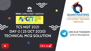 TCS NQT 2020 Day 2 Technical MCQ Solutions | TCS NQT Programing Logic | TCS NQT 2021