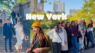 [4K]🇺🇸NYC Walk🗽Happy Autumn in Central Park to Upper East Side🍁🍹Dinner at Thep | Oct 2022