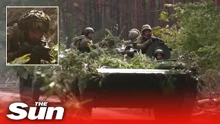 Ukrainian National Guard holds military drills near border with Belarus