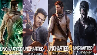 Uncharted The Complete Saga All Cutscenes Movie (Thief's End, Drake's Fortune, Among Thieves, 3)