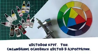 Цветовой круг. Тон. Смешивание Основных цветов в аэрографии.