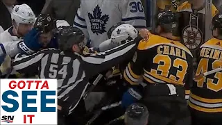 GOTTA SEE IT: Zdeno Chara Drills John Tavares With Sucker Punch During Game 7 Scrum