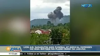 Lion air,sasagutin ang funeral at medical expenses ng mga biktima ng plane crash sa Laguna