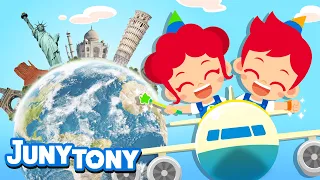 World Landmarks | Famous Landmarks Pictures | Explore World Song | Kids Song | JunyTony