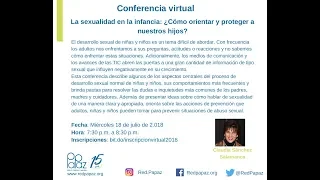Conferencia Virtual Red PaPaz: La Sexualiadad en la infancia y la adolescencia: