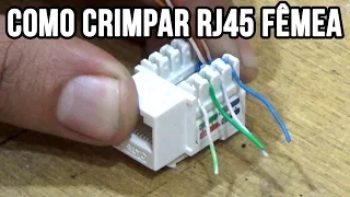 Como crimpar cabo de rede RJ45 fêmea - keystone / jack de rede