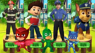 Tag with Ryan PJ Masks Catboy Gekko Owlette vs PAW Patrol Ryder Run All Characters unlocked Gameplay