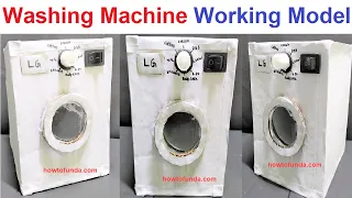 washing machine working model science project | dc motor project | howtofunda