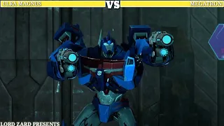 Ultra Magnus Vs Megatron fight With HEALHBARS Transformers prime