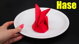 Servietten falten Hase DIY Deko für Ostern & Geburtstag W+