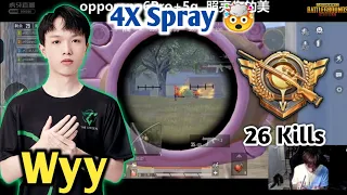 TC Wyy 4X-Spray is Insane😱 • 26 Kills Ace Ranked Lobby • Pubg Mobile