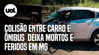 Criança de 3 anos e casal morrem em colisão entre carro e ônibus lotado; vídeo mostra estragos