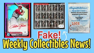 Counterfeit Wembanyama Rookie Cards?? | Pete Rose 1st Bowman Autographs! | & More Sports Card News!
