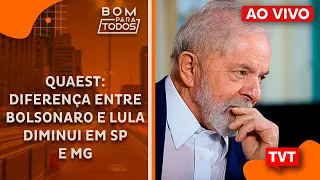 Pesquisa Quaest: diferença entre Bolsonaro e Lula diminui em SP e MG