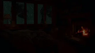 Cozy Cabin Space With Soft Rain Sounds 🌧️ Relaxing Rain And Fireplace Sounds